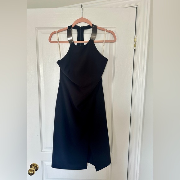 Halston Heritage cocktail dress with metal collar detail - Picture 3 of 8